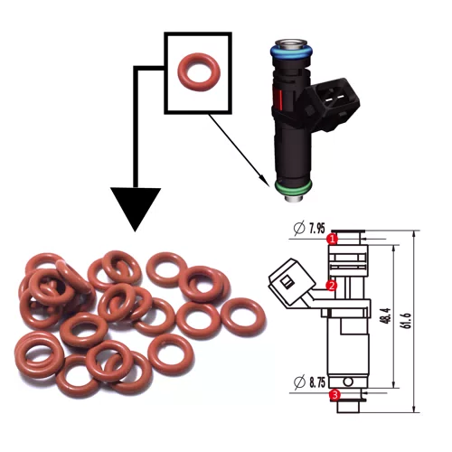 21030 Fuel Injector Repair Kit Rubber O Ring 8.5*3.1 mm - image 6