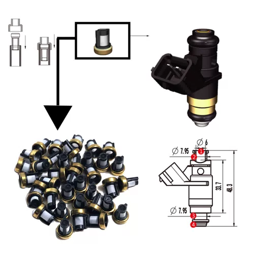 11008 Fuel Injector Repair kit Metal Micro Filter 6x7mm - image 2