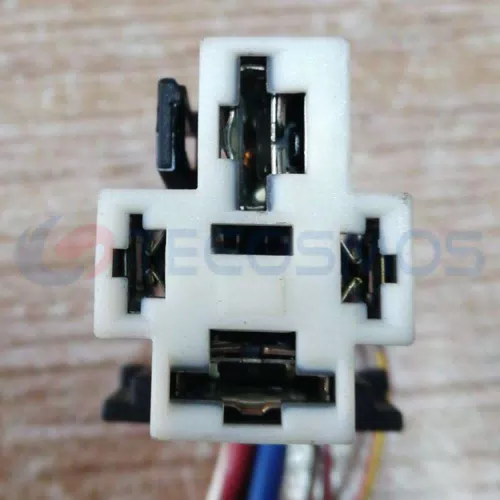 Tecosmos Copper Car Connector for Large Foot Relay Base 4 Pins IP66 Rated Nylon ABS Housing Model CT4-0233M-1